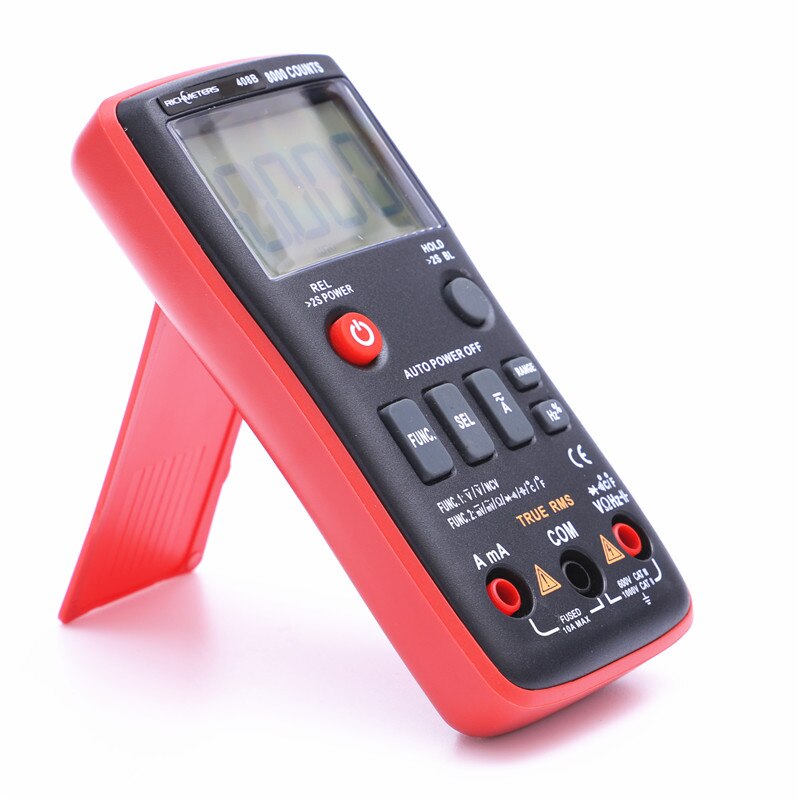 RM408B Digitale Multimeter Knop 8000 Telt True-Rms Temperatuur Test 5Mhz Frequentie Acdc Spanning Stroom 9.999mF Capaciteit