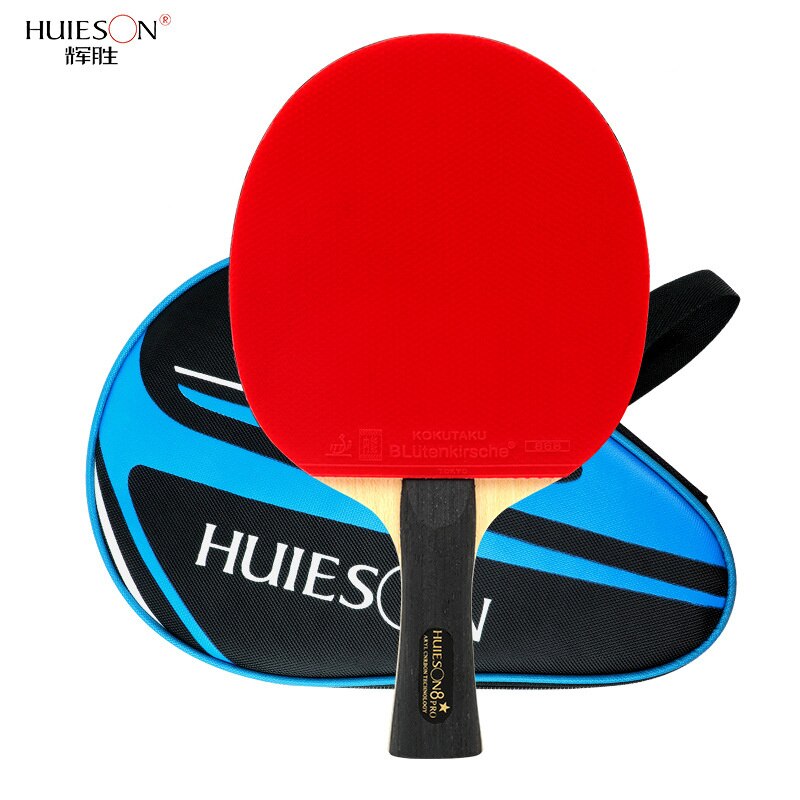 Huieson 6/7/8/9 Stars Table Tennis Rackets Sets For Profession Competition Double Face In Rubber Training Ping Pong Bats Racket: 8 Stars FL Handle