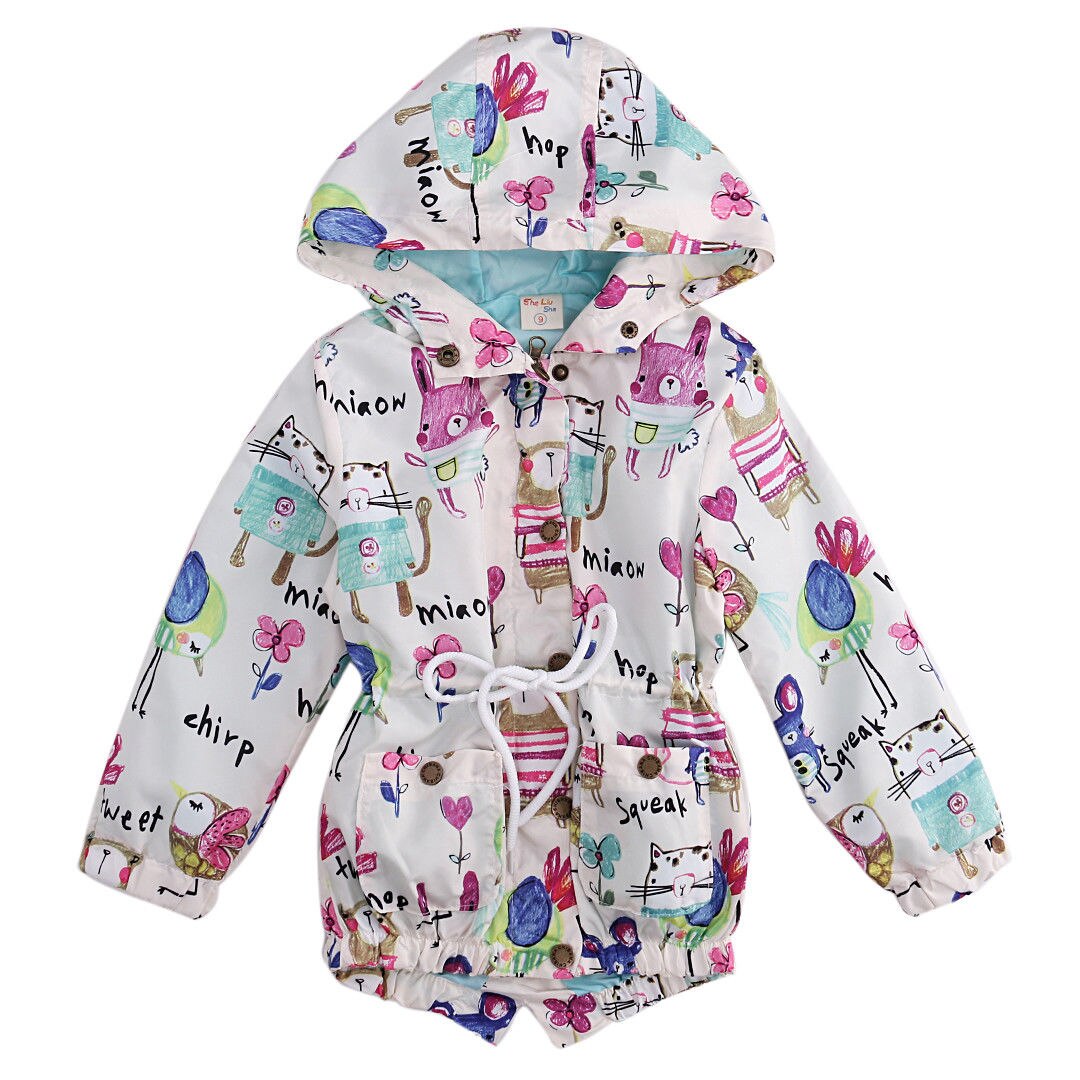 Autunno Del bambino Delle Ragazze Dei Ragazzi Del bambino Del Gatto Della Chiusura Lampo del Rivestimento del Cappotto A Maniche Lunghe per Bambini con Cappuccio Outwear Moda Bambini Vestiti di Inverno