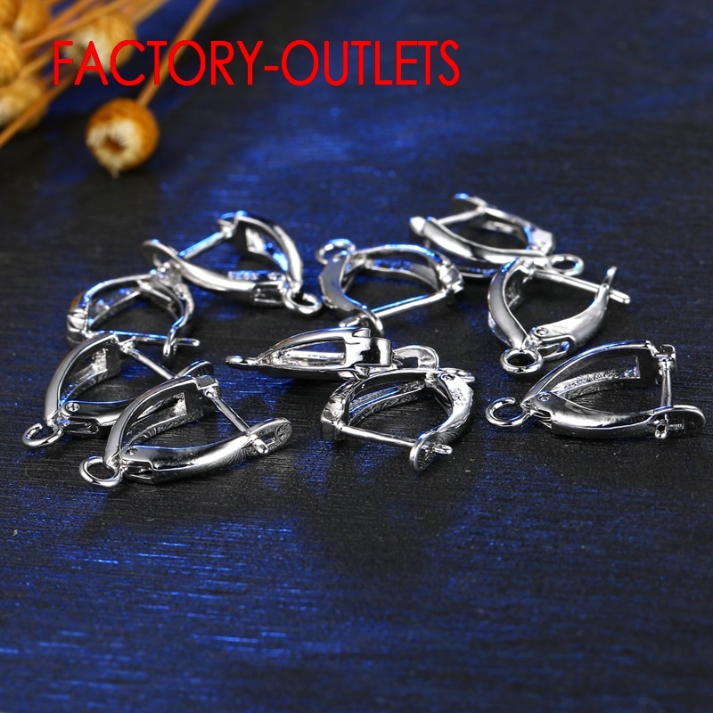 925 Sterling Silver Earrings Findings For Home Made DIY Jewelry Parts Price for Single pair Silver Simple