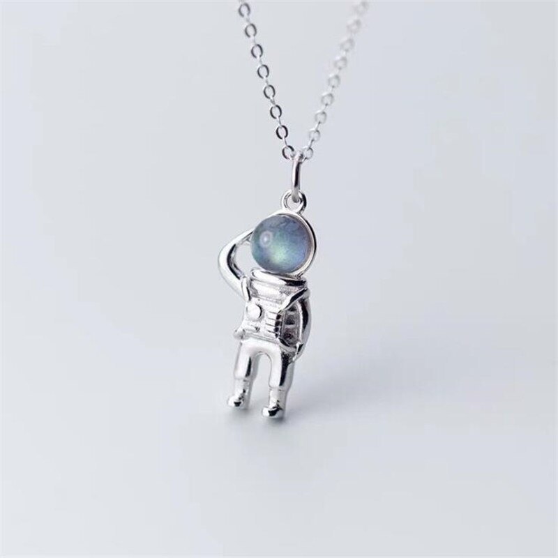 Nowe mody kreatywny astronauta 925 szterling srebro biżuteria słodki temperament popularny łańcuszek robić obojczyka wisiorek naszyjniki H134