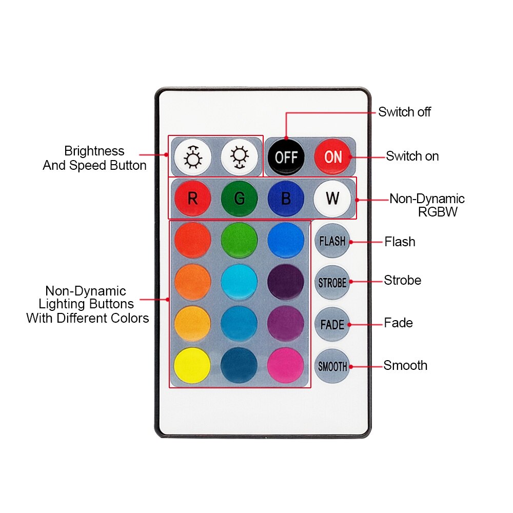 24key IR remote Bluetooth App LED RGB Controller DC5-12V Smart Controller for SMD 2835 5050 RGB LED Strip Lights