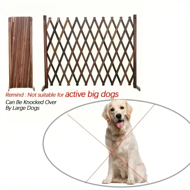 Retractable Wooden Pet Gate for Dogs Cats - Easy I... - Grandado - Dog Safety Barrier Installation