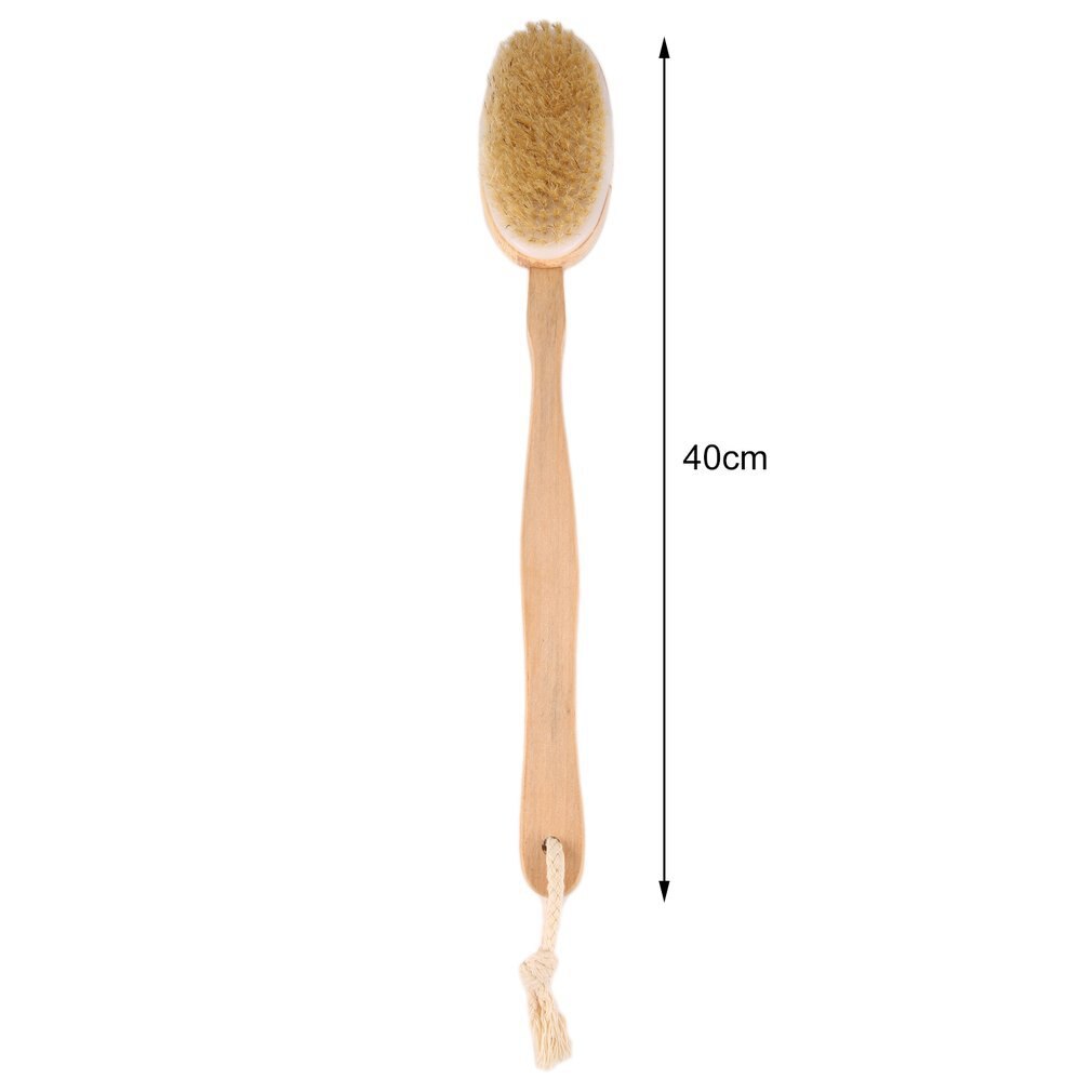 Natural Long Handled Wooden Body Brush Massager Wood Bath Shower Back Scrubber Skin Cleaning Brush For Back Cleaning Helper