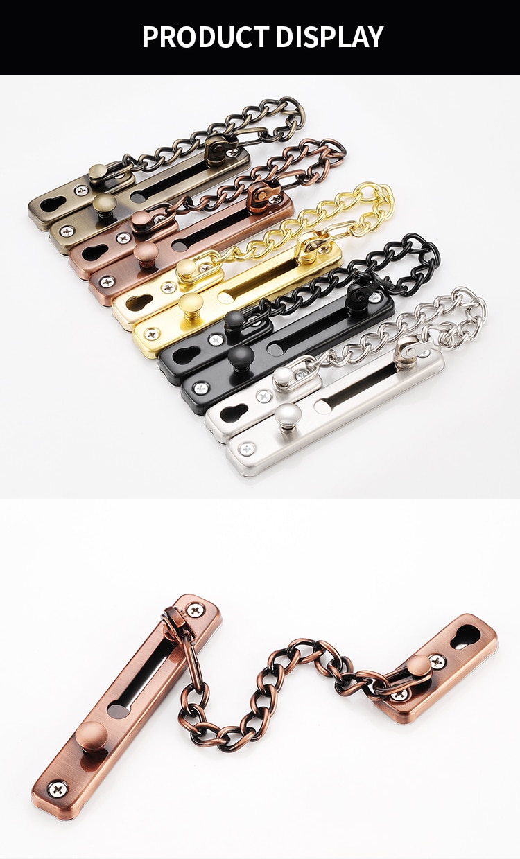 JZPENG anti-theft chain door chain home door latch door lock anti-theft lock security lock door lock anti-lock pin punch-free