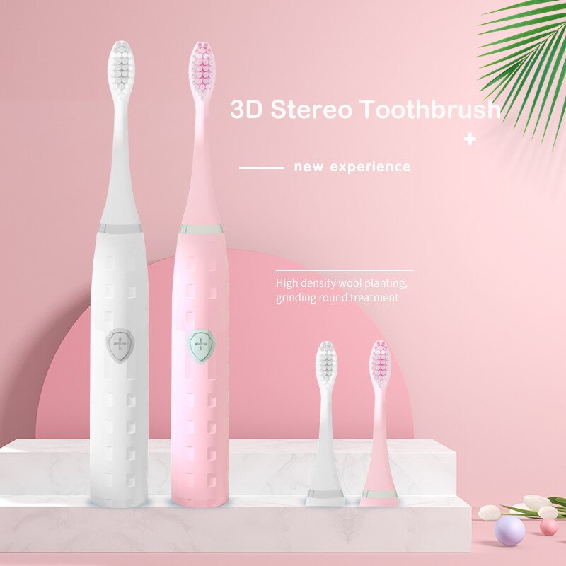 Sonic Electric Toothbrush Waterproof Soft Hair Tooth Brushes Large Button Smart Toothbrush Home Battery Toothbrush