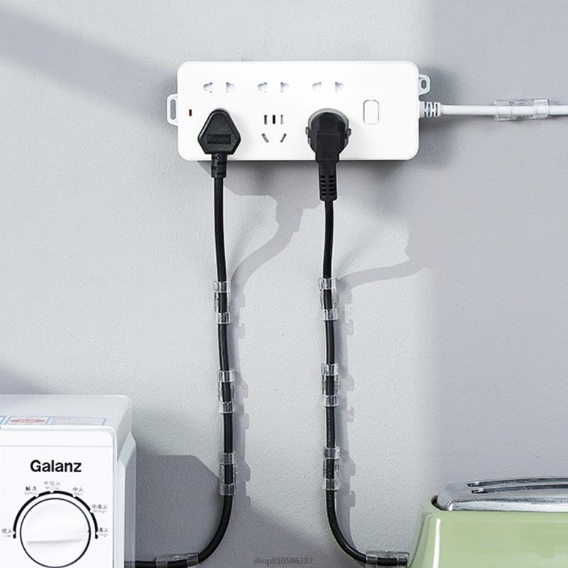 20 Pack Transparent Cable Clips Organizer Wire Holder Cord Management Self-Adhesive Cable Fixed Clamp Easy to Use