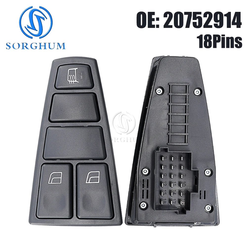 Elevador de Control de interruptor de ventana principal de cirzo para camión Volvo FH12 FH16 FM9 FM12 NH12 VNL OEM 20752914 21354613 21354398: Gris
