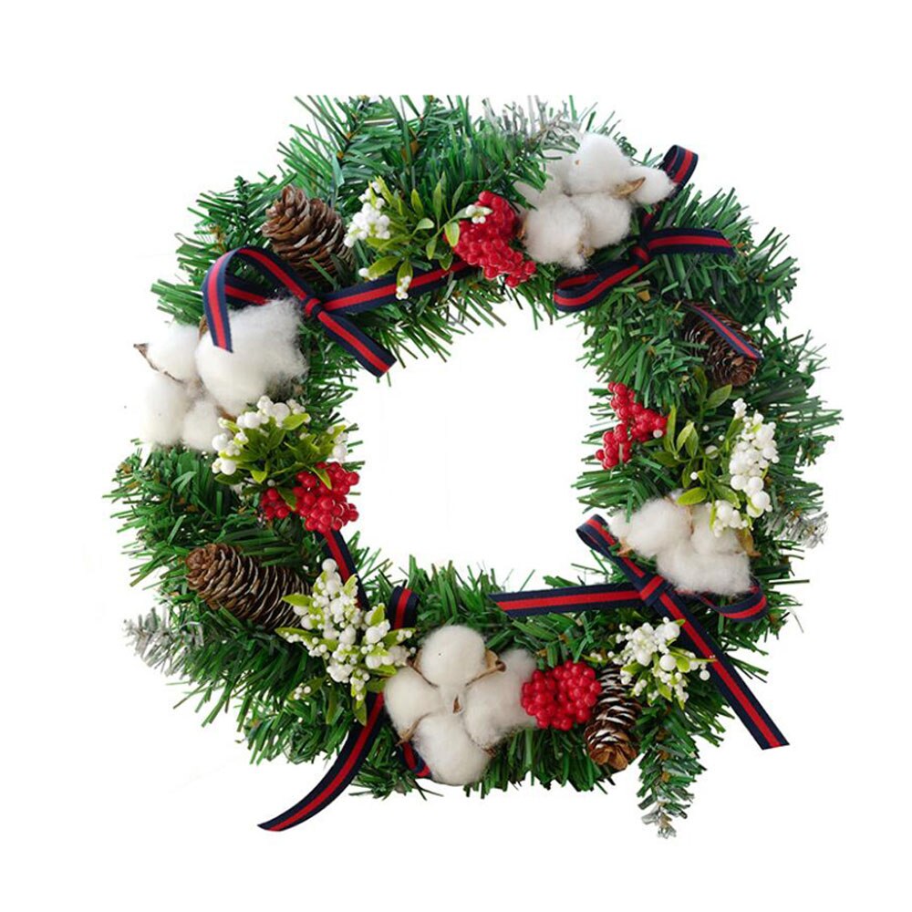 30/40Cm Kerst Krans Met Boog Decoratie Deur Opknoping Rotan Ornament Garland Xmas Decoraties Voor Huis: 4 / 30cm