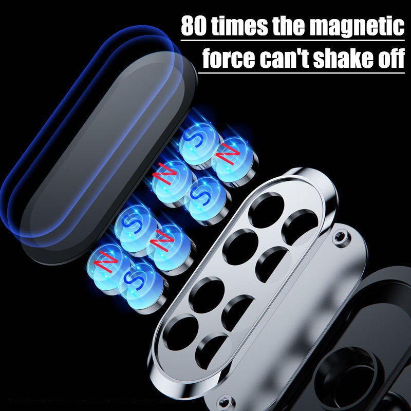 Metal Magnetic Phone Holder 360 Rotating Car Phone Holder Stand Metal Magnet Car Support Suitable for All Smart Phones