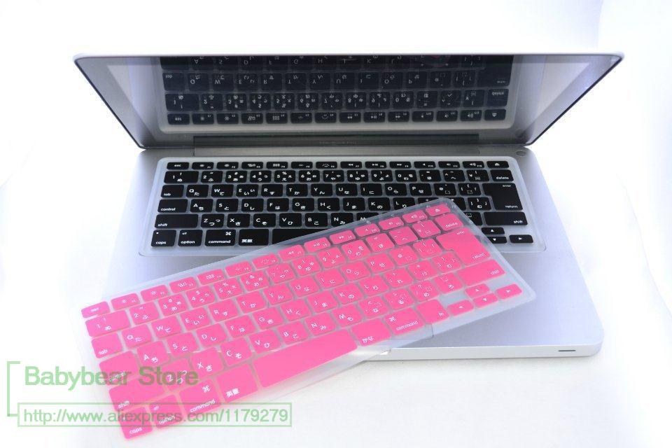 Couverture de clavier japonais pour MacBook Pro 13 15 17 Unibody et protecteur pour Mac Book Air Retina 13.3 15.4 clavier japon: pink