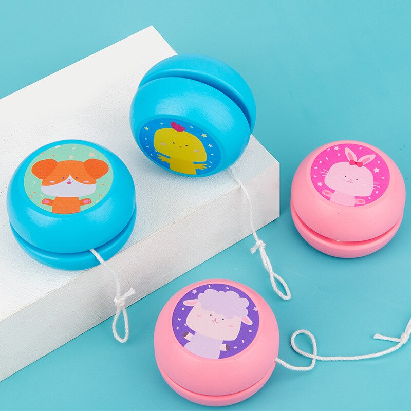 Kinder Yo-Yo Mädchen Jungen Farbe Nette Holz Yo-Yo Spielzeug Für Kindergarten Verschiedene Muster Von Yo-Yo Mecanum Rad Spielzeug