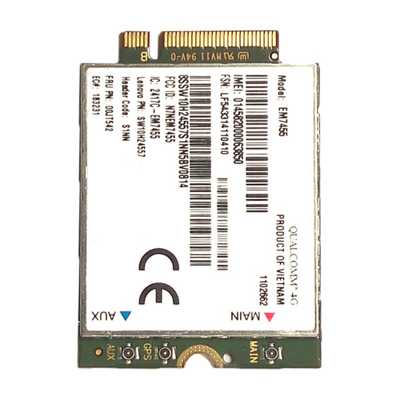 4G LTE WWAN CARD for Sierra Wireless Airprime EM7455 GOBI6000 FRU:S1NN for Lenovo X270 T470 T470S T470P P51 P71 X1+Antenna
