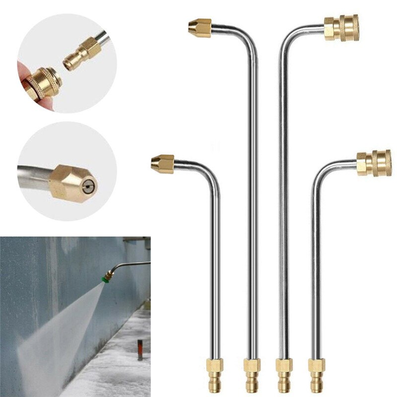 90 Degrees Curved Rod Washer Gutter Cleaner Attachment Pressure for Lance Wand 1/4 Inch Quick Connect Car Pressure Washer Nozzle