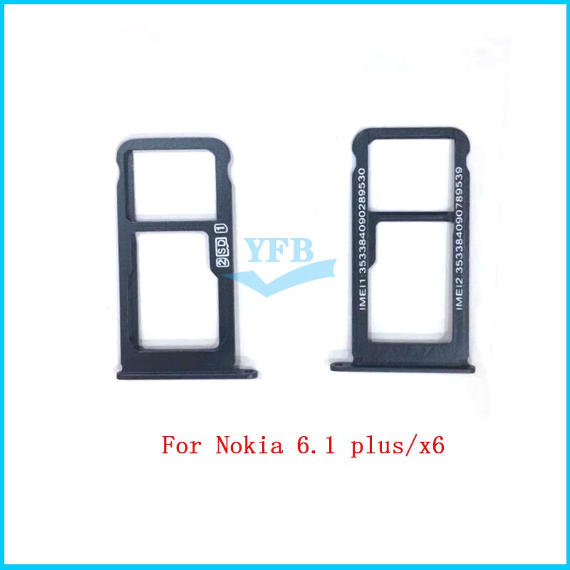 Para Nokia 6,1 Plus TA-1099/1103 X6 soporte de tarjeta Micro Sim reemplazo de bandeja de ranura adaptadores parte