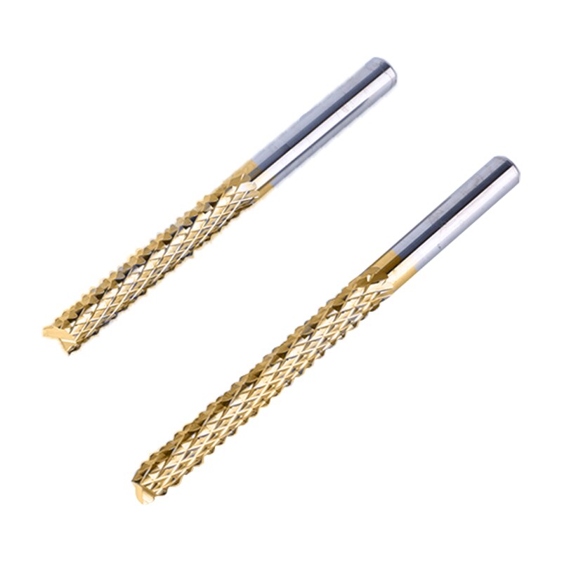 Ujoy 1 pièces maïs fraise étain revêtement CNC carbure tungstène routeur bits coupe PCB fin fraise machine de gravure