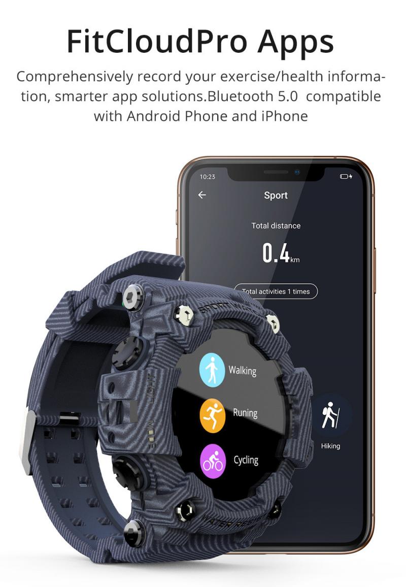 ATTACK Smart Watch uomo Full Touch Fitness Tracker cardiofrequenzimetro sport impermeabili Smart Watch uomo per Android IOS