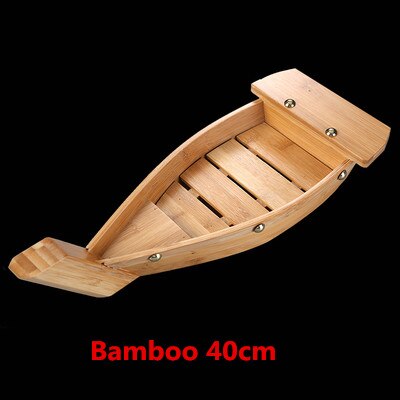 Bateau de Sushi de Cuisine japonaise, outil de fruits de mer, modèle de boutique en bois, fait à la main, bateau Simple, Sashimi assortiment de plats froids, vaisselle de Bar: Bamboo 40cm