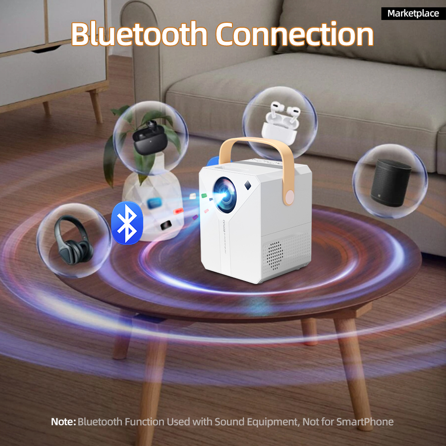 HUASHIJIE Projector 4K Android 11 Dual Wifi6 260ANSI Allwinner H713 BT5.0 1280*1080P Cinema Outdoor Portable Projetor