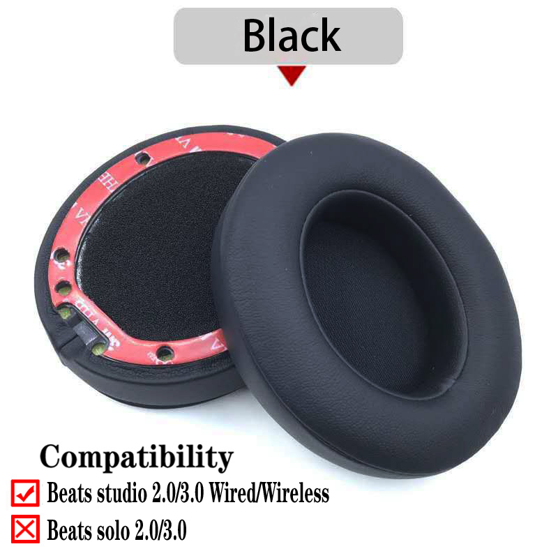 Studio 2.0 dla Beats Studio 3.0 słuchawki bezprzewodowe i przewodowe wymienne nauszniki poduszki nauszniki skóra proteinowa B0500 B0501: Black