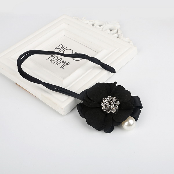Colgante de perlas y flores para hacer moños, Donut mágico, herramientas de peinado fáciles, productos de peinado, accesorios para el cabello para niñas y mujeres: 01 Black