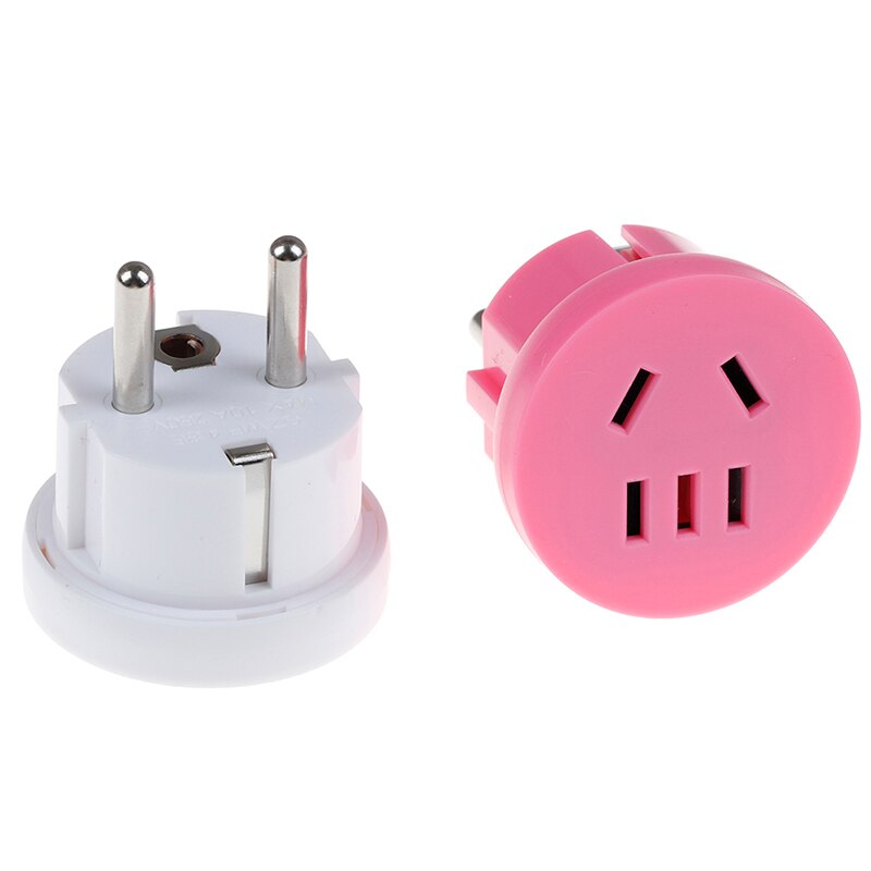 Usa au til eu stik usa aus til euro europa rejse væg ac strømstik vægoplader stikkontakt adapter konverter 2 runde ben 1 stk.