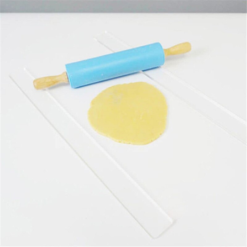 moule silicone pâtisserie outils pâtisserie Règle d&#39;équilibre pour rouler des biscuits en acrylique, 2 pièces, pour Fondant, glaçage, règle d&#39;épaisseur de Biscuit, accessoires de cuisson plus lisse