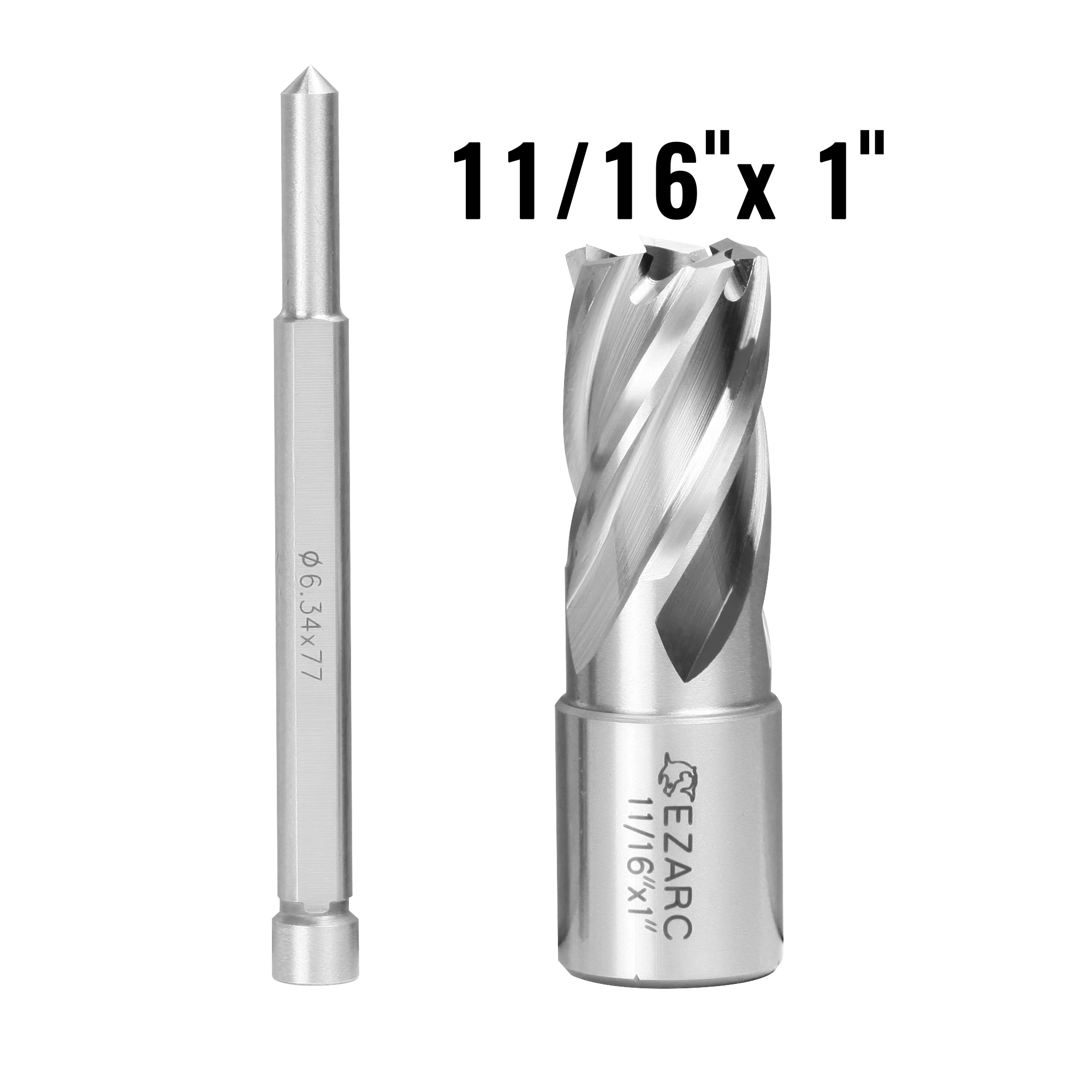 EZARC HSS Annular Cutter, 1-Inch Cutting Depth for Metal Stainless Steel Drilling Fits Magnetic Drill Press Include Pilot Pin: 17.5mm Cut Diameter