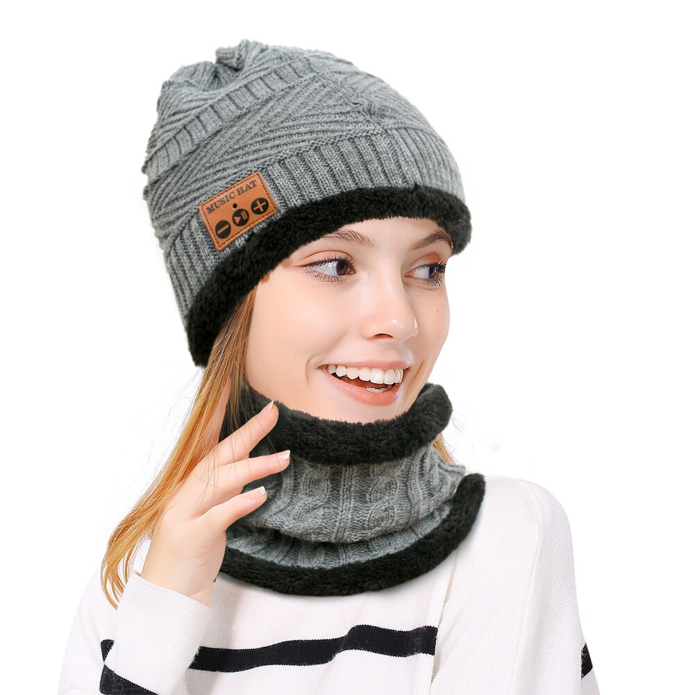 Dames heren hardlopen bluetooth muts winter warm buitensporten handsfree bellen draadloze hoofdtelefoon muziek muts nek buis gebreid