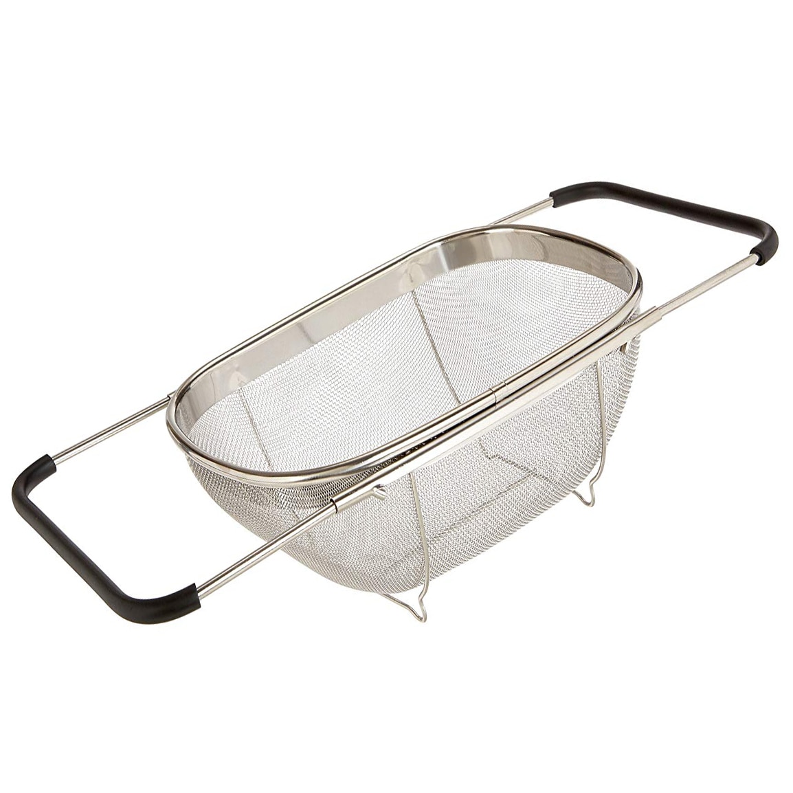 Fijne Mesh Over De Spoelbak Voedsel Colandar 6QT Grote Zeef Mand Voor Spoelen Fruit Groenten Rijst Pasta 'S Korrels-Roestvrij staal