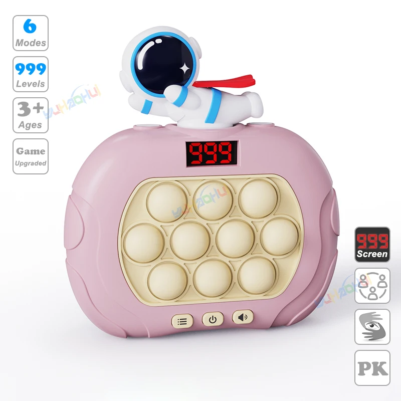 Consola de juegos de empuje rápido con luz Pop electrónica mejorada, juguetes para niños y adultos, juguete antiestrés, máquina de juego interactiva: Verde