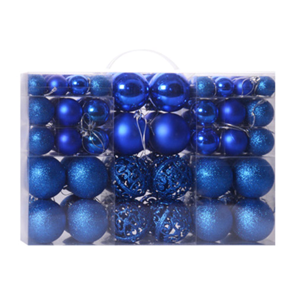 100 stycken julgranskulor julgransdekorationer lysande boll matt boll boll ihåliga boll hem festival dekor år: D