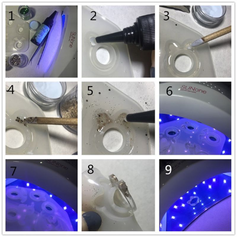 Resina dura UV transparente UV resina epoxi de curado ultravioleta molde de fundición fabricación de joyas