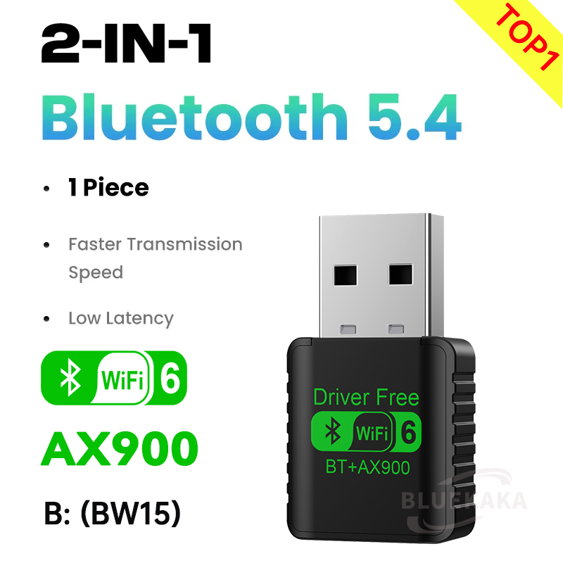 900Mbps USB Bluetooth 5.4 Adapter Draadloze Dongle Audio-ontvanger Zender Driver Gratis WiFi6 Voor PC/Laptop Win11/10 Dual Band Toetsenbord/Muis AX900: Rood