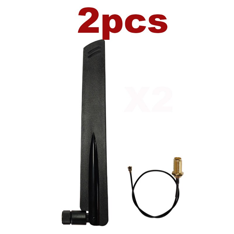 2.4GHz WiFi Antenna 8dBi Aerial RP-SMA Male Connector 2.4 ghz antena wi-fi Router +21cm PCI U.FL IPX to SMA Male Pigtail Cable: 2pcs