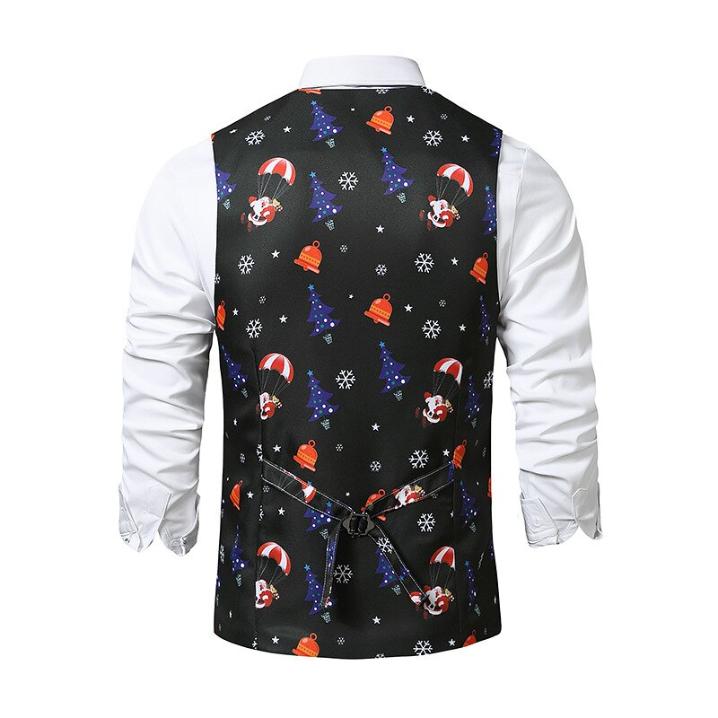 Cute Santa Claus Print Mens Suit Vest Merry Christ... – Grandado