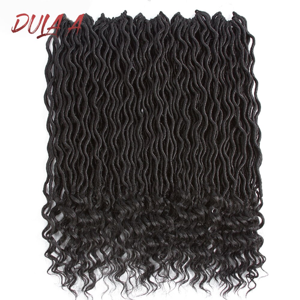 Dula A Goddess Faux Locs Curly Crochet Hair 20Inch Synthetic Dreadlocks Hair Extensions For Black Women 24 Roots/Pack