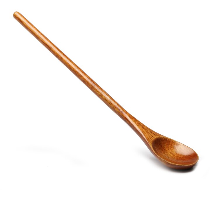 Tie draad roeren honing houten lepel met een lange handvat theelepel creatieve en wind lange handvat houten lepels dessertlepel: Spoon6