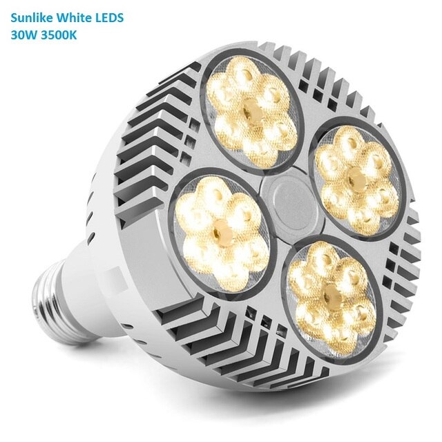 LED Grow Light Bulb Full Spectrum 120W 150W 300W Sunlike COB LED Plant Grow Lamp for Indoor Plant Greenhouse Veg Bloom Flowering: White LEDs 30W