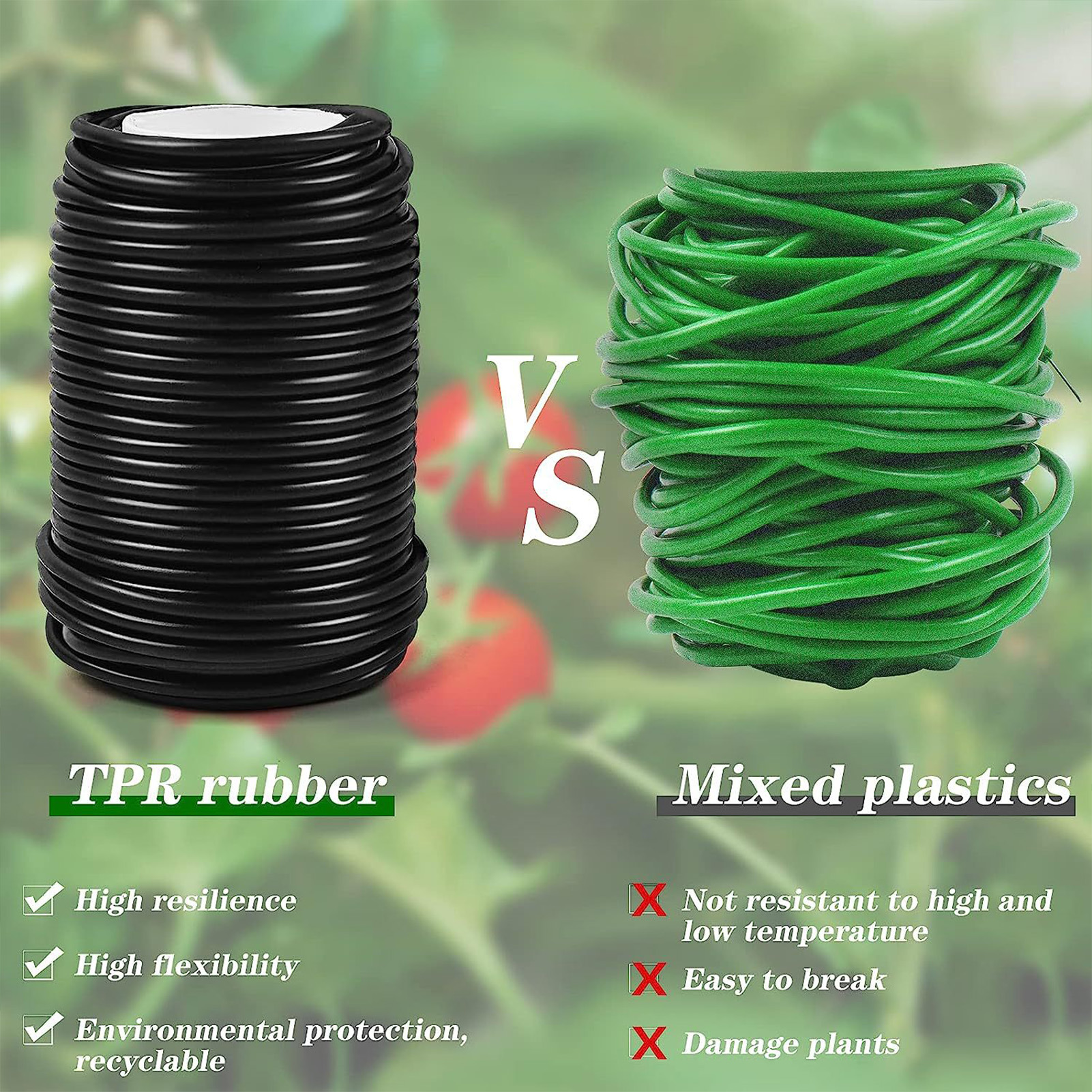 Laço de torção revestido para jardim, 20m, laços de borracha reutilizáveis, suporte para plantas, fácil operação, cabos para vegetais