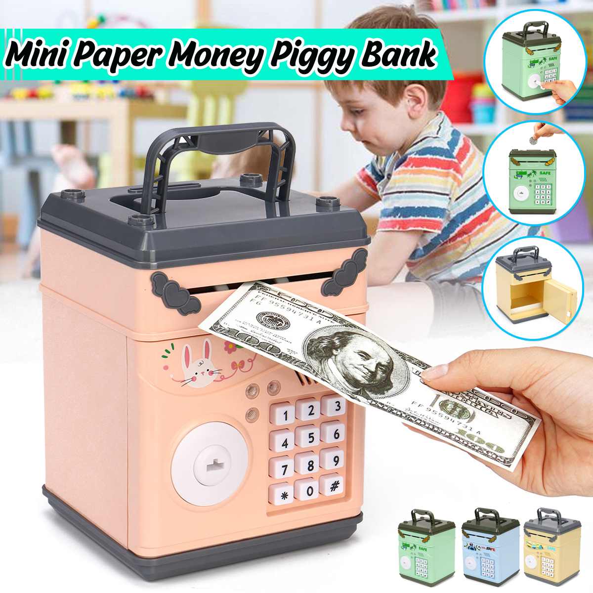 Tirelire papier tirelire enfants grand coffre-fort économie tirelire grand mot de passe tirelire