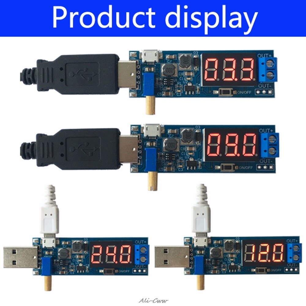Dc -dc 5v to 1.2v-24v usb step up/down voeding module instelbare converter