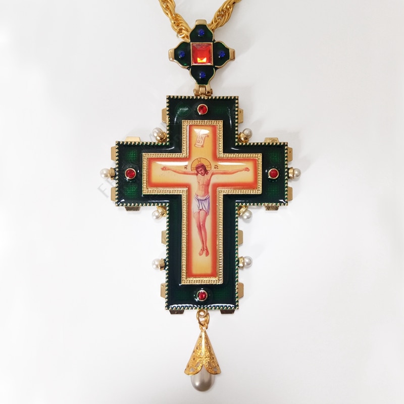 paus francis borstvinnen cross orthodoxe kruis ketting religieuze jezus icoon metalen is ingelegd met een kruisbeeld