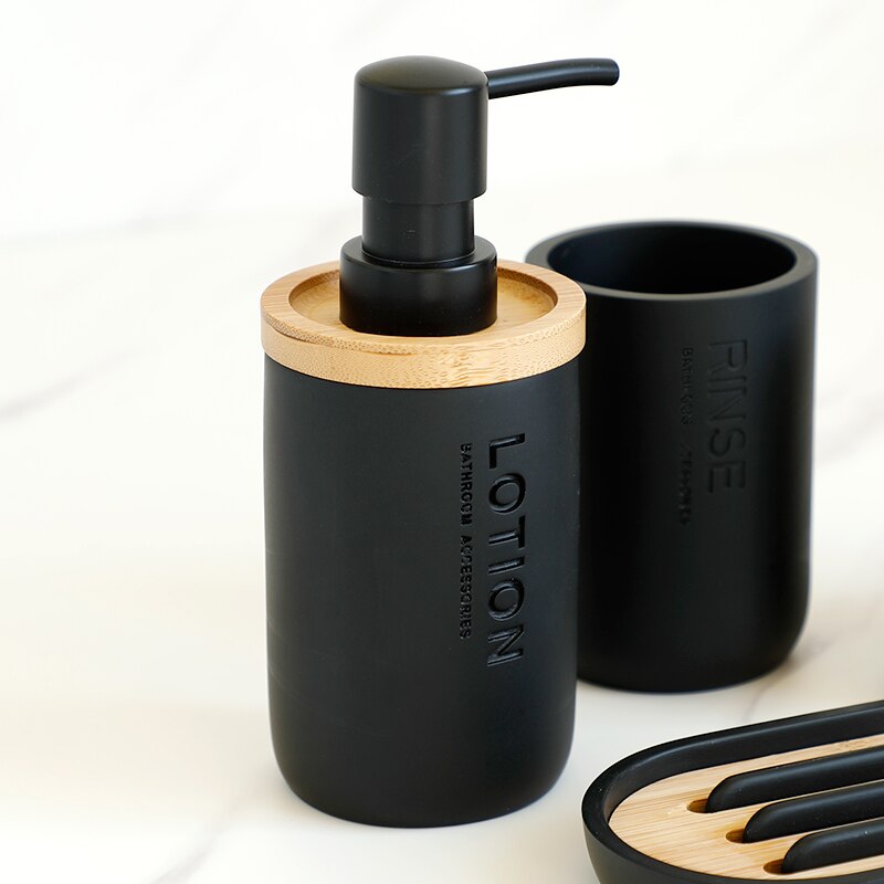 Ensemble d'accessoires de salle de bain 4 pièces, outils de lavage, porte-brosses à dents, porte-dentifrice, boîte distributrice de savon liquide, bouteille à pompe, ensemble de lavage