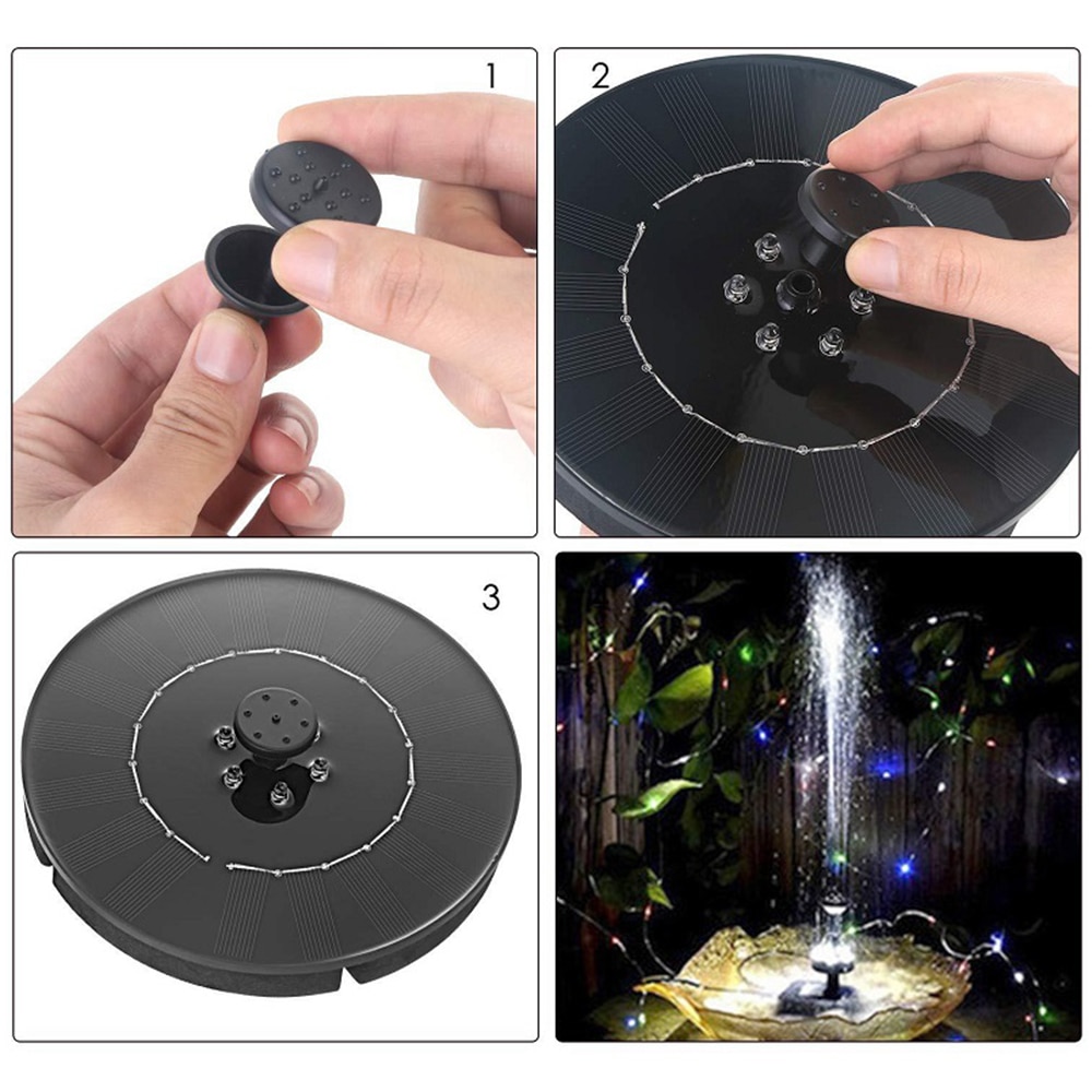 LED Floating Solar Fountain Garden Water Fountain Pool Pond Decoration Floating Lamp For Garden Yard Pool Decoration Ourdoor