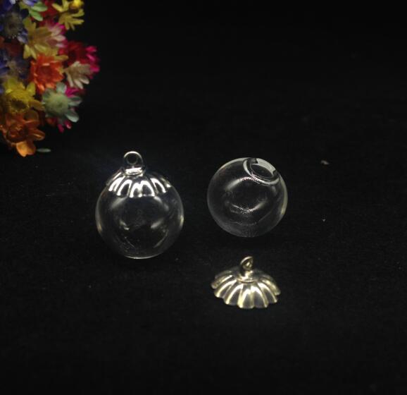 5 14mm esferas de cristal con cuentas mixtas, accesorios para tapa, dijes, colgantes para frascos de cristal, tapas de cristal, frascos, collares: Gran capitalización de plata