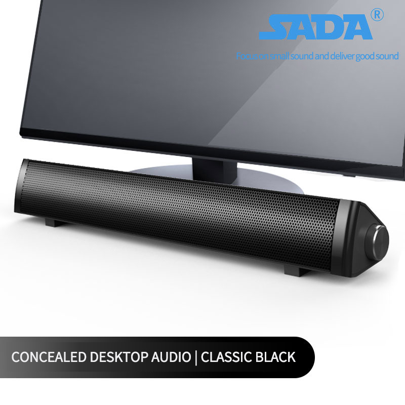 Soundbar tv kaiuttimet tietokone langallinen ja langaton tietokone kaiutin subwoofer 3d stereo surround järjestelmä pc tv ja puhelin: Musta ei bluetoothia
