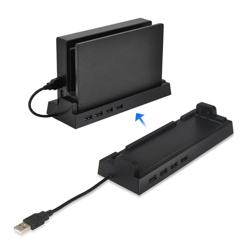 Game Console Holder External Splitter Expansion Adapter 4 USB 2.0 HUB Dock for Nintendo Switch NS Stand