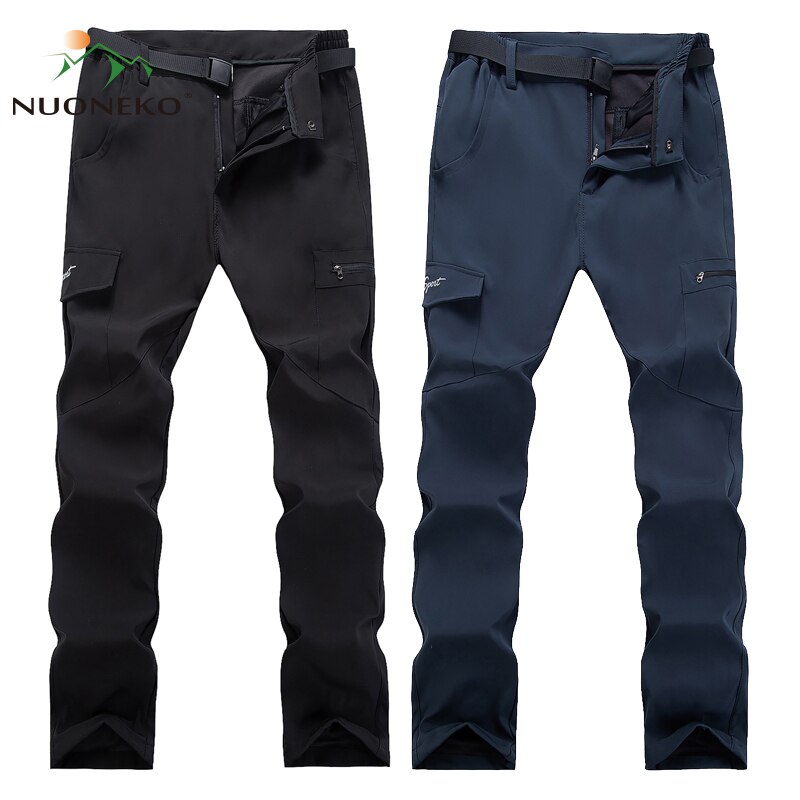 NUONEKO Outdoor Men Women Trekking Pants Quick Dry Elasticity Breathable Hiking Camping Pants Cycling Climbing Trousers PNT43