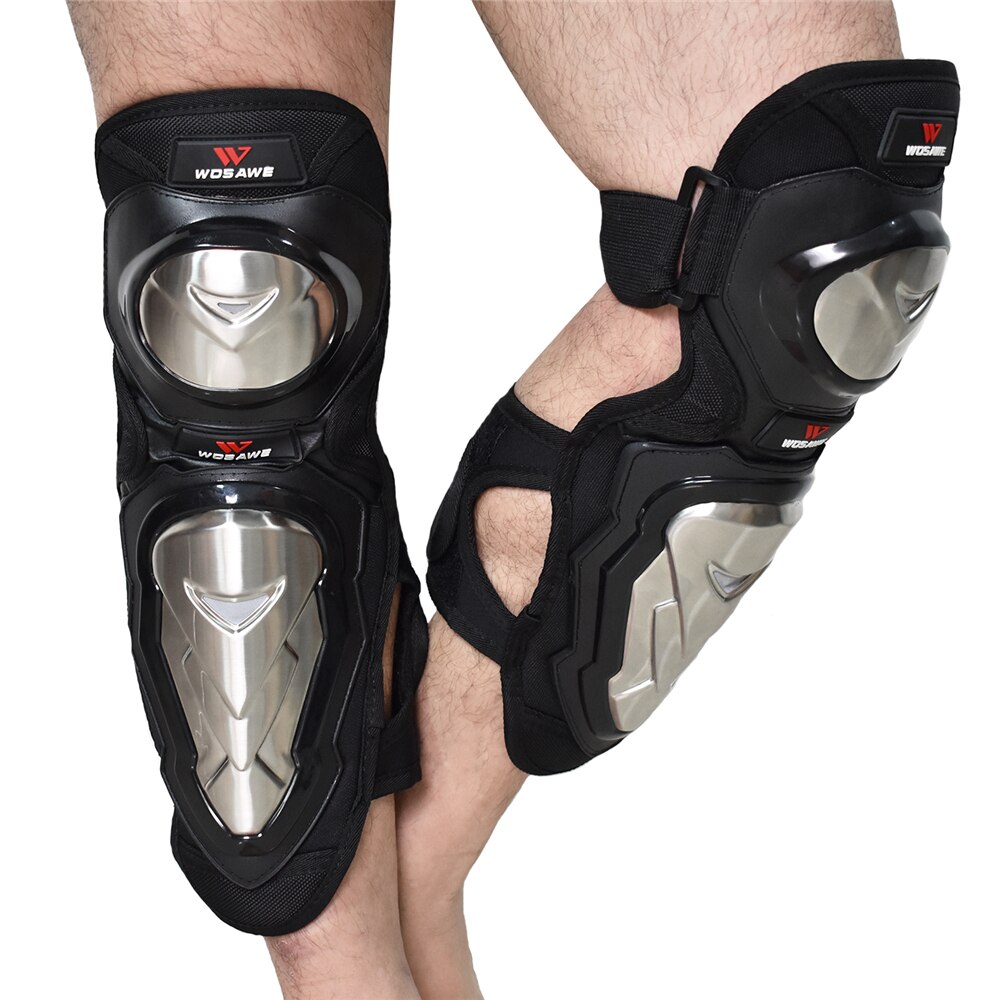 WOSAWE Moto coude protecteur garde coudière acier inoxydable Motocross équipement de protection hommes femmes Rodilleras Moto équipement: ML306 Knee pad